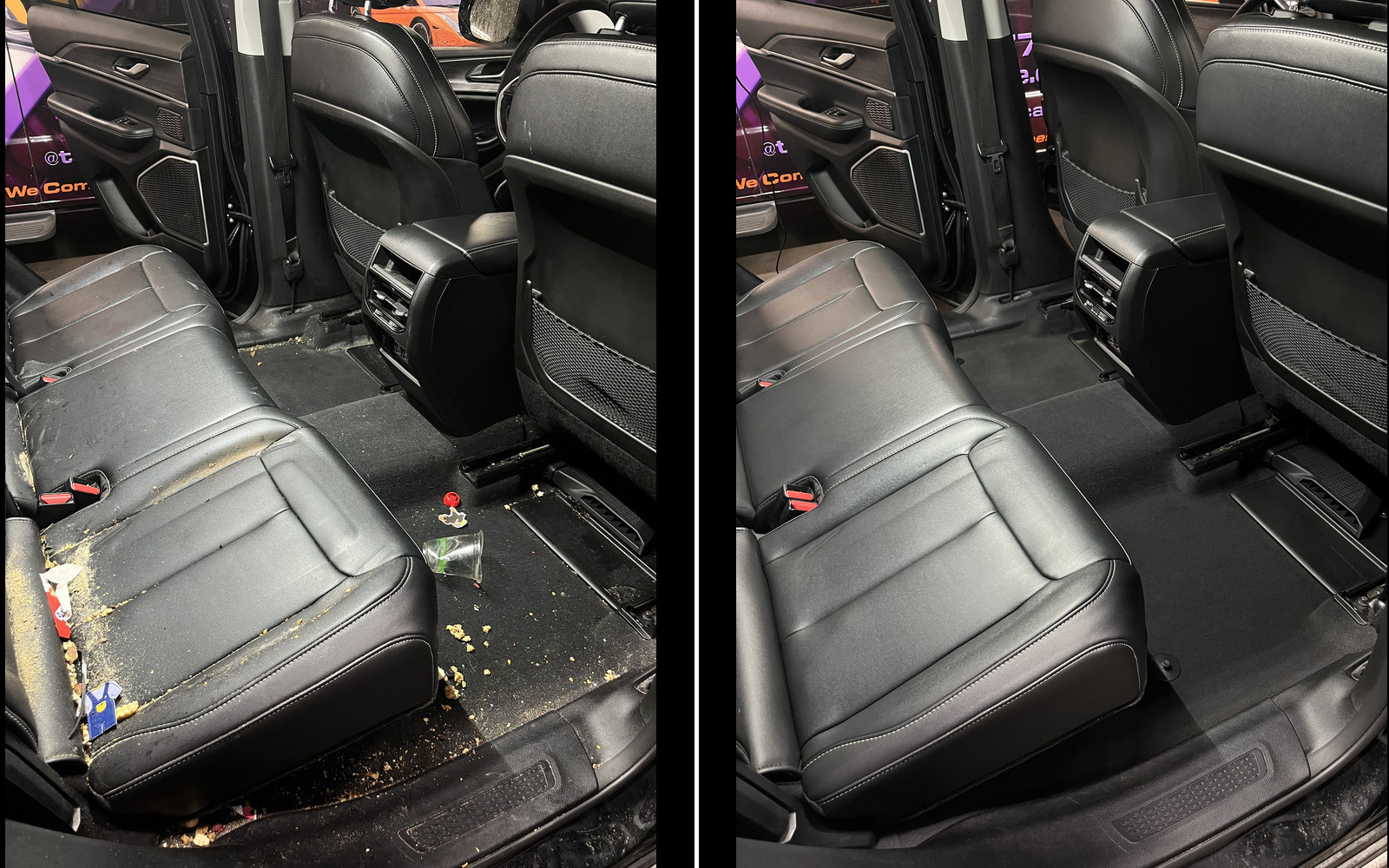 backseat detailing at automotive detail shop in Ann Arbor