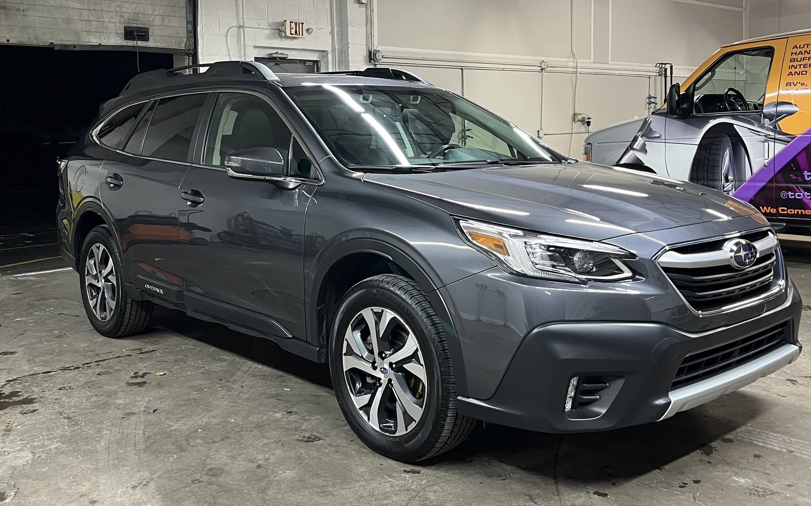 Car polish and wax on a Subaru SUV in Ann Arbor